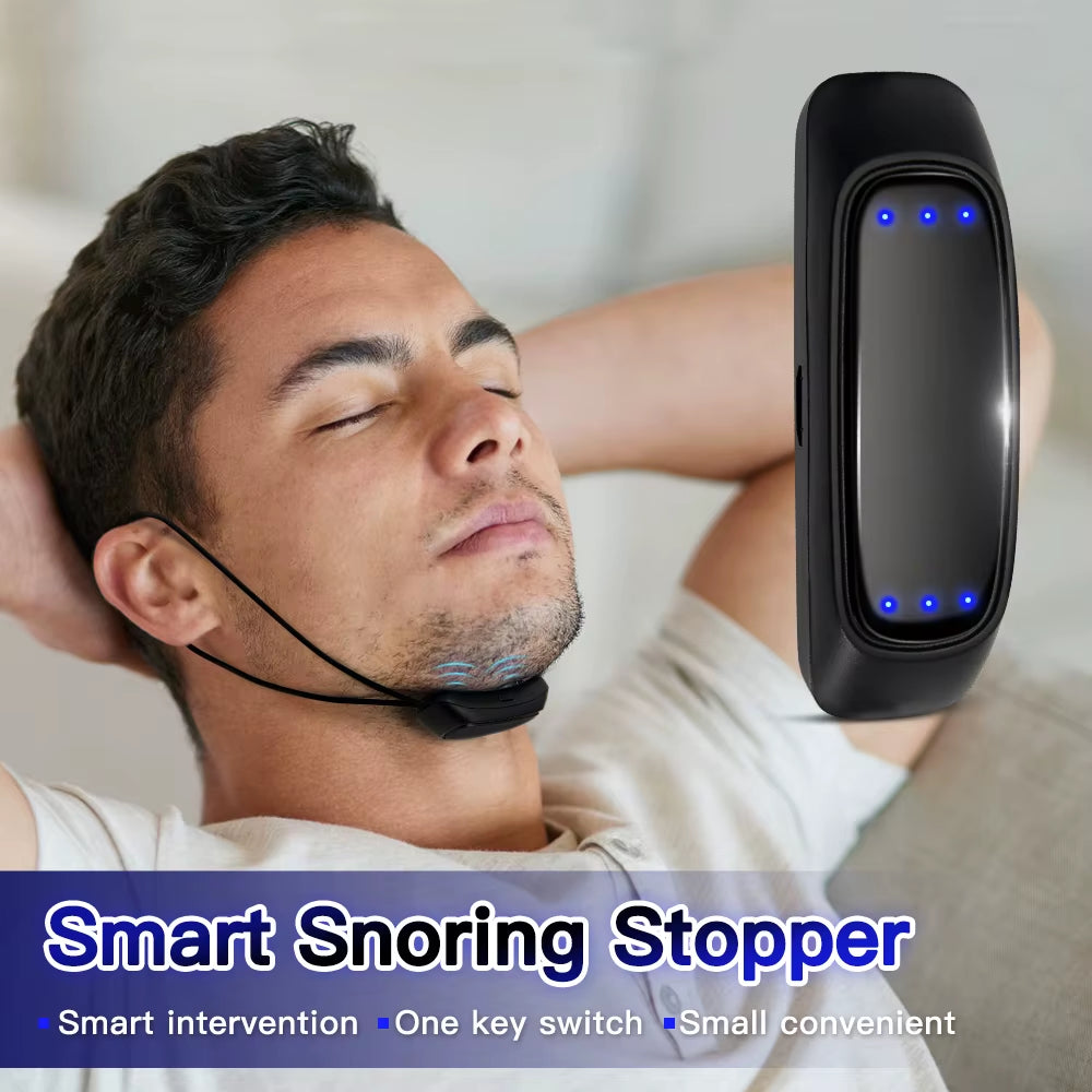 EMS Pulse Stop Snore Portable Comfortable Sleep Well Stop Snore Health Care Sleep Apnea Aid USB Smart anti Snoring Device