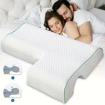 Orthopedic Memory Foam Pillow for Side Sleepers Cervical Support Soft Breathable Slow Rebound Couples Pillow No Pressure on Hand