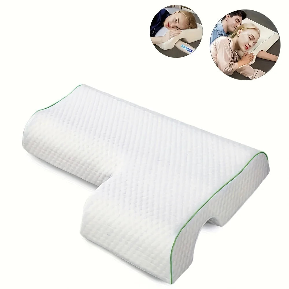 Orthopedic Memory Foam Pillow for Side Sleepers Cervical Support Soft Breathable Slow Rebound Couples Pillow No Pressure on Hand