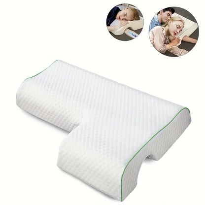 Orthopedic Memory Foam Pillow for Side Sleepers Cervical Support Soft Breathable Slow Rebound Couples Pillow No Pressure on Hand