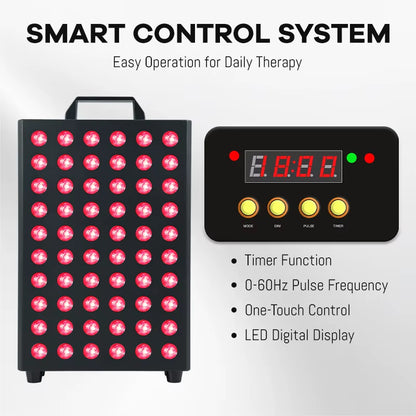 Panel De Terapia De Luz Roja De 95W, 60 LED De Doble Chip, 660Nm 850Nm, Dispositivo De Terapia De Luz LED Infrarroja, 3 Modos, Control Remoto, OEM, ODM