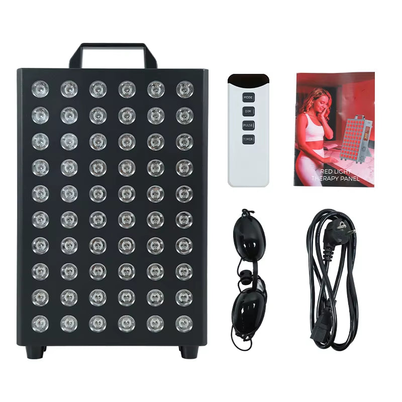 Panel De Terapia De Luz Roja De 95W, 60 LED De Doble Chip, 660Nm 850Nm, Dispositivo De Terapia De Luz LED Infrarroja, 3 Modos, Control Remoto, OEM, ODM