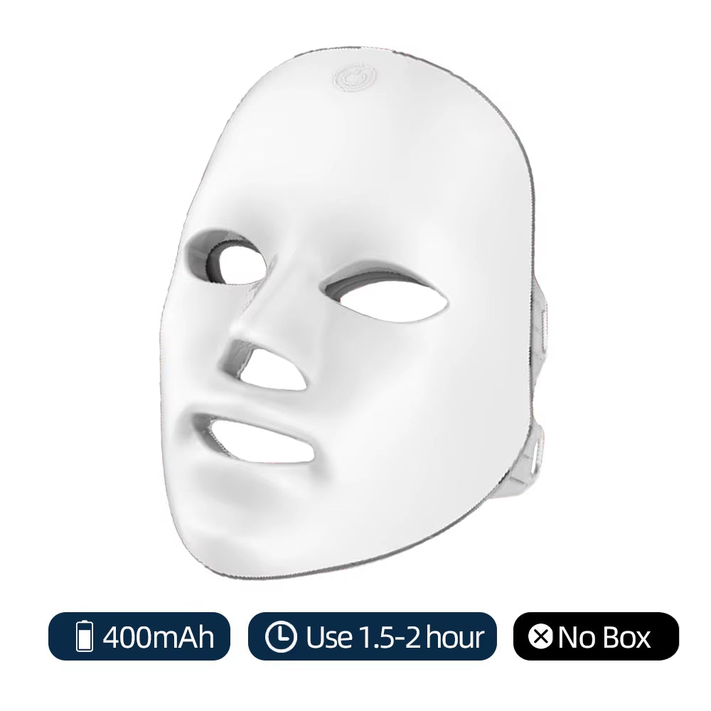 Mascarilla LED Facial Recargable, Mascarilla De Belleza Con Fotones LED De 7 Colores, Rejuvenecimiento De La Piel, Estiramiento Facial En Casa, Blanqueamiento, Cuidado De La Piel, Mascarilla De Belleza