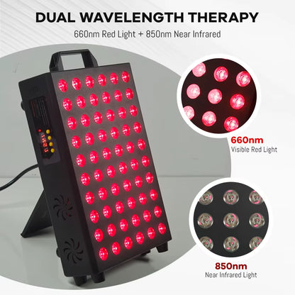 Panel De Terapia De Luz Roja De 95W, 60 LED De Doble Chip, 660Nm 850Nm, Dispositivo De Terapia De Luz LED Infrarroja, 3 Modos, Control Remoto, OEM, ODM
