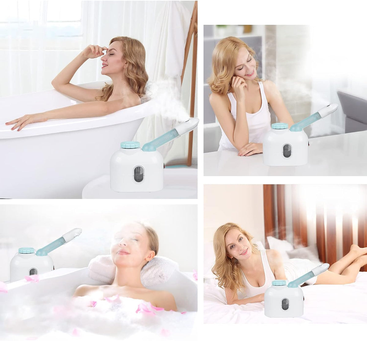 Vaporizador facial Bremux - en uso sobre el rostro