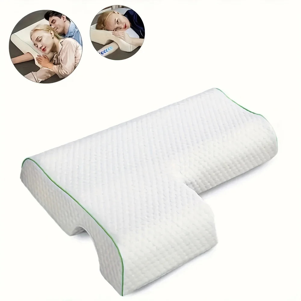 Orthopedic Memory Foam Pillow for Side Sleepers Cervical Support Soft Breathable Slow Rebound Couples Pillow No Pressure on Hand