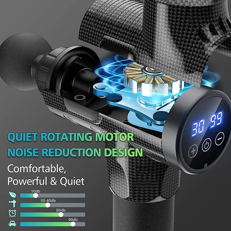 Deep Tissue Massage Gun Portable Facial Muscle Massager Massage Pistool for Back Neck Body Muscle Fitness Tool